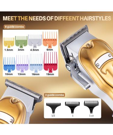 Roziapro Professional Hair Clippers for Men Zero Gapped T-Blade Trimmer Cordless Nose Hair Trimmer Electric Foil Shaver Rechargeable Hair Grooming Set with LED Display (Gold) Gold01 - Buy Online on GoSupps.com