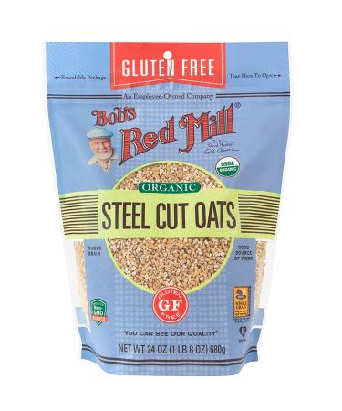 Bob's Red Mill Gluten Free Organic Steel Cut Oats 24 oz (Pack of 4) - Certified Organic Oats - Buy Online on GoSupps.com