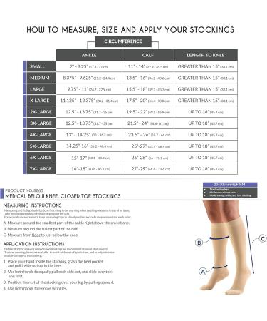 Truform Unisex Adult 20-30 mmHg Medical Support Hose - White - Small (Pack of 2) | International Shipping Available - Buy Online on GoSupps.com