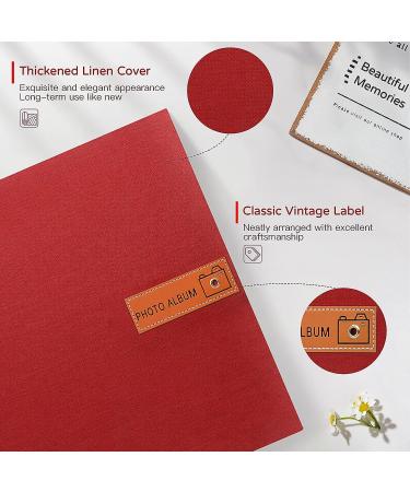 Popotop Large Self-Adhesive Photo Album for Mom, Family, Baby, Wedding - 60 Pages Red Scrapbook with Metal Pen and Plastic Board - 11.5 x 10.6 - Buy Online on GoSupps.com