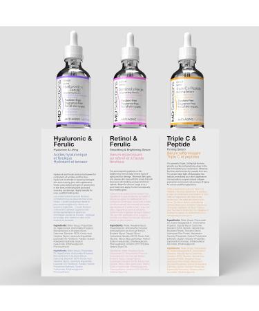 Buy MD Selections Retinol Hyaluronic Ferulic Triple C Peptide Serum Bundle 3 Pack for Skin Firming & Collagen Boost | International Shipping Available - Buy Online on GoSupps.com