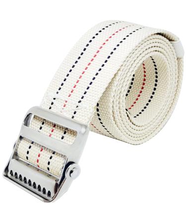 LiftAid Transfer and Gait Belt 60 Inch with Metal Buckle and Loop - Walking, Standing and Transfer Assist Aid for Seniors, Elderly Patients, Caregiver, Nurse, Therapist (Beige)