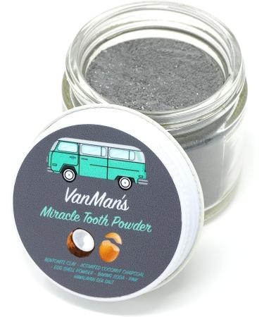 Vanman's Miracle Tooth Powder - 2 oz Teeth Whitening Powder with Coconut Charcoal & Egg Shell Powder - Fluoride Free Dental Care for Healthier Teeth - Buy Online on GoSupps.com