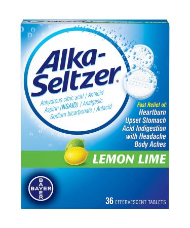 Alka-Seltzer Heartburn Relief 36 Effervescent Tablets Lemon Lime