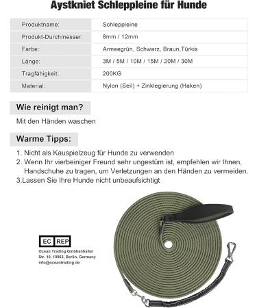 Shop Aystkniet Bungee Drag Line for Dogs - 3m to 30m Shock-Absorbing Leash with Padded Handle & Lockable Hook | Ideal for Medium & Large Dogs - Buy Online on GoSupps.com