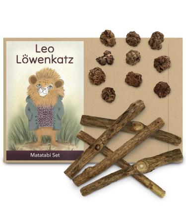 Leo Lwenkatz Matatabi Set made of dried matatabi fruits (30g) and Matatabi sticks (5 pieces - also called catnip).Set (fruits + sticks)