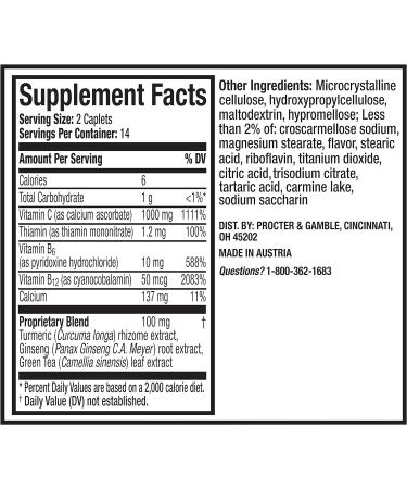 Vicks Super C Energize and Replenish Daily Supplement 28ct - Vitamin C, B Vitamins, Herbal Extracts - Easy-to-Swallow Coated Pills - Buy Online on GoSupps.com