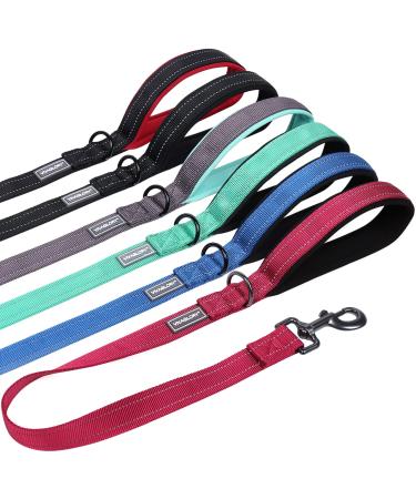 Vivaglory dog leash short short traffic leash for dogs short training lines for medium -sized and large dogs 61 cm length 2.5 cm width red 61 cm red