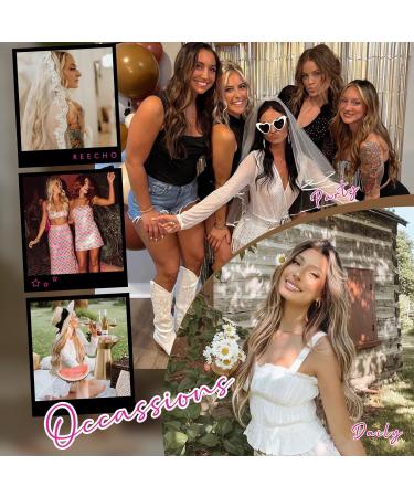 Reecho Clip-In Hair Extensions - 4PC 60cm Thick Long Brown & Dark Ash Blonde with Golden Ends for Beachy Waves - Buy Online on GoSupps.com