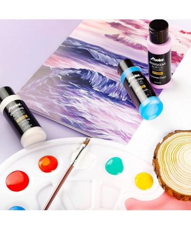 ABEIER Iridescent Acrylic Paint Set - 18 Chameleon Colors - 2oz/60ml Bottles - Non-Toxic, High Viscosity Paint for Rocks, Crafts, Canvas, Wood, Fabric, Ceramic & Stone - Buy Online on GoSupps.com