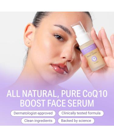CoQ10 Pure Boost Glowing Face Serum | Anti-Aging Coenzyme Q10 Serum with Hyaluronic Acid & Vitamin E | Hydrating Facial Serum for Radiant Skin - Buy Online on GoSupps.com