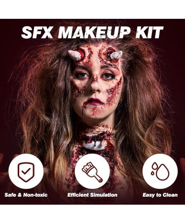 Ultimate Halloween SFX Makeup Kit | Wound Modeling Fake Blood Spirit Gum & More for Zombie Cosplay - Buy Online on GoSupps.com