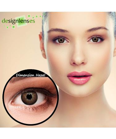 Buy 2 Brown Contact Lenses Dimension Hazel Hazelnut - Monthly -2.75 Diopters + Free Case | International Shipping - Buy Online on GoSupps.com