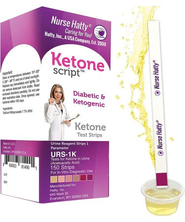 Nurse Hatty Diabetic & Ketogenic Keto Strips - 150ct Long Ketone Test Strips, Fresh USA-Made, High-Performance, 6 Months Lasting, 2-Year Shelf Life - Buy Online on GoSupps.com