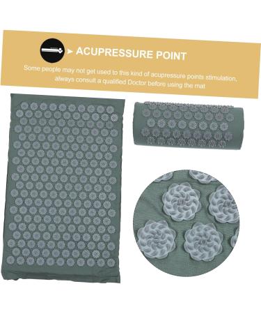 Plafope Acupuncture Massage Pillow & Yoga Mat Set - Acupressure Accessories for Enhanced Relaxation - 38x15x10cm Gray - Buy Online on GoSupps.com