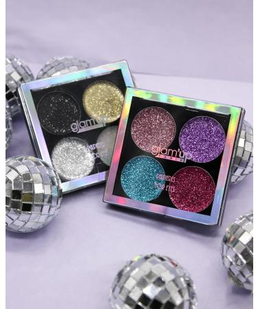 Glam Up Paris - Glitter Eyeshadow - Glitter Eyeshadow Palette - 4 Glitter Colors - Ultra Pigmented - Metallic Effect - Long Lasting - Gel Texture - No. 9 - Buy Online on GoSupps.com