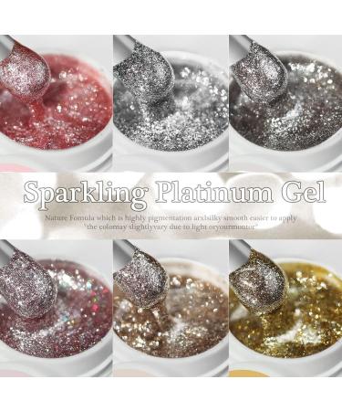 High-density platinum gel Japanese-style glitter | Platinum gold and silver gel for line drawing painting DIY nail design creative manicure gels - Buy Online on GoSupps.com