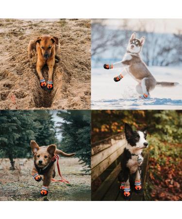 Neuwee XXL Orange Dog Shoes - Waterproof Anti-Slip Boots for Small to Large Dogs with Reflective Straps - Paw Protection - Buy Online on GoSupps.com