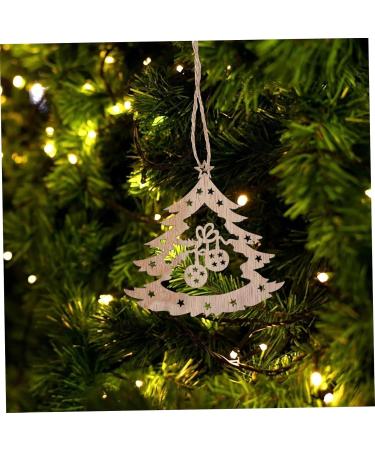 COHEALI 1 set with Embellishments Wood Pendant Ornaments Design Snowflakes Ornament Painting Cutouts Ropes Beige 8.00X7.80X0.20CM - Buy Online on GoSupps.com