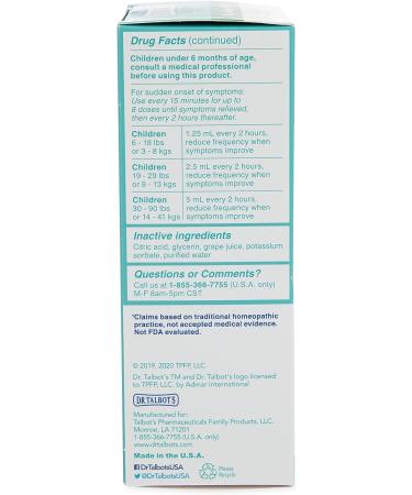 Dr. Talbot's Children's Allergy Relief Liquid - 4 Fl Oz - Natural Grape Juice Flavor - Buy Online on GoSupps.com
