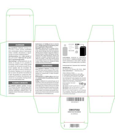 Cluster Acte (Cimicifuga racemosa or Actaea racemosa) rhizomes Naturalma - 150 g - 300 tablets - Food supplement - Natural and Vegan - Buy Online on GoSupps.com
