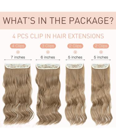 4PCS-11Clips Curly Synthetic Hair Extensions 22 Inches - Golden Brown - Buy Online on GoSupps.com