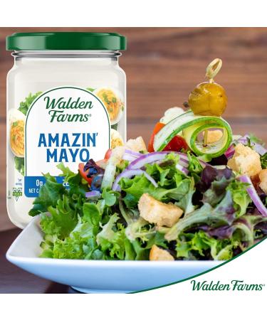 Walden Farms Amazin Mayo Spread 12 oz Jar (2 Pack) - Light and Tangy Mayonnaise | 0g Net Carbs | Paleo and Keto Friendly | Kosher Certified - Perfect for Sandwiches, Salads, Wraps, and More - Buy Online on GoSupps.com