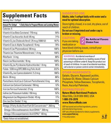 Nature Made Prenatal + DHA 200 mg Softgels - 150 Count - Buy Online on GoSupps.com