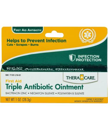 Thera|Care Triple Antibiotic Ointment 1.0 oz - First Aid for Pain Relief and Infection Protection - Buy Online on GoSupps.com