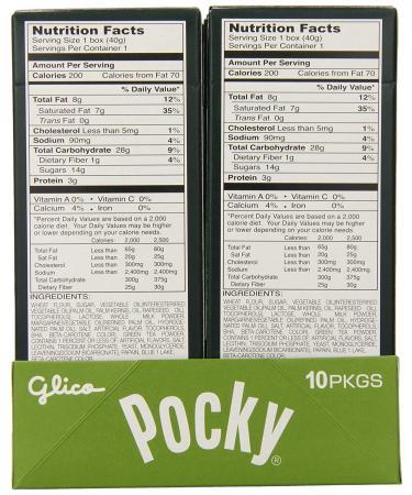 Matcha Green Tea Cream Pocky Biscuit Sticks - 1.41 oz (Pack of 10) - Buy Online on GoSupps.com