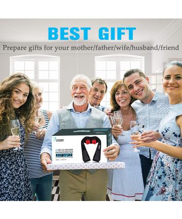 Electric Neck Massager with Heat - Shiatsu Shoulder Back Massage Pillow for Deep Tissue Relief, Gifts for Mom/Dad - Black - Buy Online on GoSupps.com