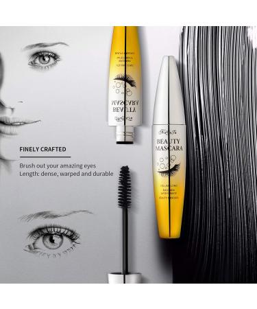 Mimore Mascara 4D Silk Fiber Eyelashes Waterproof Mascara Black Luxuriously Longer Thicker & Volumizing Lashes Advanced Smudge-Proof Formula Mascara (Black) - Buy Online on GoSupps.com