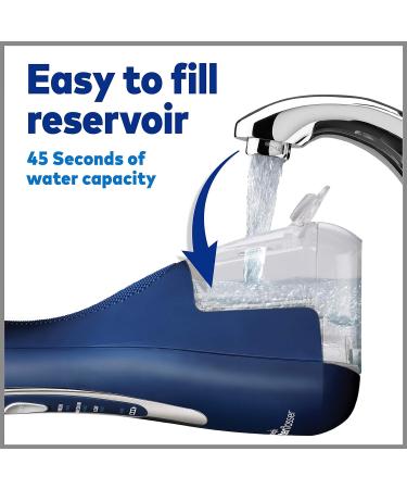 Waterpik Cordless Advanced Water Flosser - 3 Pressure Settings, Dental Plaque Removal, USB Charger - Ideal for Travel & Small Bathrooms - Blue (WP-583UK) - Buy Online on GoSupps.com