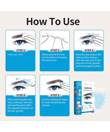  Beauty7 Beauty7 24-Pack Pre-Cut Eyebrow Wax Strips - With 4 Oil Cleansing Wipes - Suitable for Skin - Buy Online on GoSupps.com