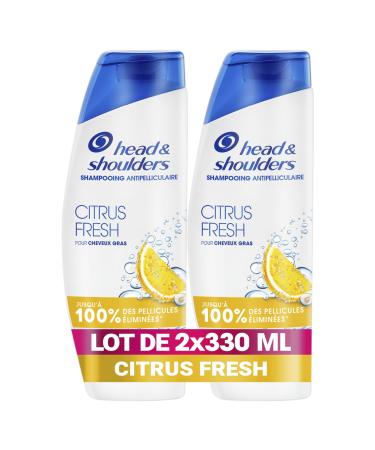 Head & Shoulders Citrus Fresh Anti-Dandruff Shampoo For Oily Hair 2x330ml; Daily Use; Clinically Proven To Eliminate Up To 100% Of Dandruff