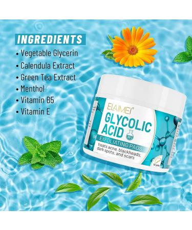 30% Glycolic Acid & Salicylic Exfoliating Pads - Skin Tone Blemish Control & Wrinkle Reduction - 50 Pads for Face & Body - Buy Online on GoSupps.com
