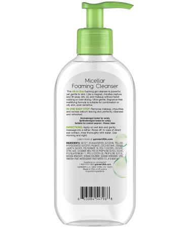 Shop Garnier SkinActive Micellar Foaming Cleanser for Oily Skin | 6.7 fl oz (200 ml) - Buy Online on GoSupps.com
