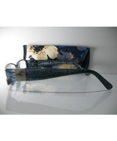 Foster Grant Posh Blue & Silver Flower Women's Reading Glasses +2.75 | Includes Hard Case & Microfiber Cloth - Stylish & Functional International Shipping - Buy Online on GoSupps.com