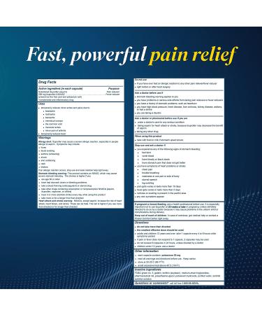 Advil Liqui-Gels Pain Reliever: Ibuprofen 200mg for Headache, Backache, Menstrual & Joint Pain - 80 Capsules - Buy Online on GoSupps.com