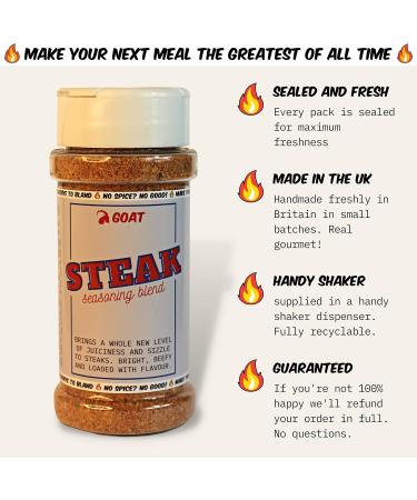 Steak Seasoning Blend - 75g Shaker. Elevate your steak game with this premium spice blend. Handcrafted Seasoning. - Buy Online on GoSupps.com
