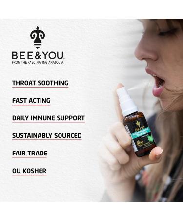 BEE and YOU Propolis Throat Spray - 300 mg Bee Propolis per day - Natural Immune Support Sore Throat Relief Antioxidants Keto Paleo Gluten-Free 1 Fl Oz (30 ml) (Propolis) - Buy Online on GoSupps.com