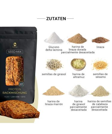 Keto Brot Backmischung Seed Mix 3x200g - 20% Protein Gluten-Free Low Carb Paleo Test Winner 2023 | Perfect for 1.65 kg Bread! - Buy Online on GoSupps.com