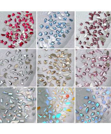 FEIlei 100Pcs Mixed Glass Crystal Hybrid Diamond Rhinestones Nail Art Decorations Drop Rhombus Flatback Stones 3D Gems - Buy Online on GoSupps.com