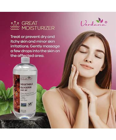 Verdana Vegetable Glycerin USP/BP Refined - Premium Food Grade 32 Fl Oz - Vegan, Kosher, Non-GMO - Pack of 1 - Buy Online on GoSupps.com