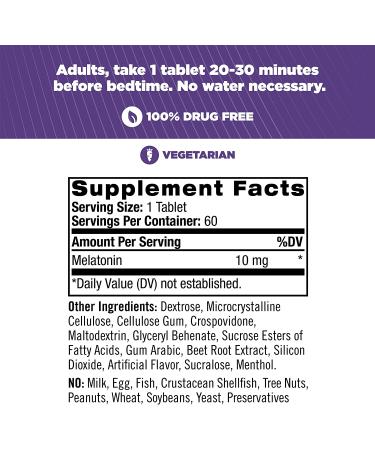 Natrol Melatonin Fast Dissolve Tablets 10mg 60 Count - Fall Asleep Faster, Stay Asleep Longer, Strengthen Immune System | Strawberry Flavor, Maximum Strength - Easy to Take - Buy Online on GoSupps.com
