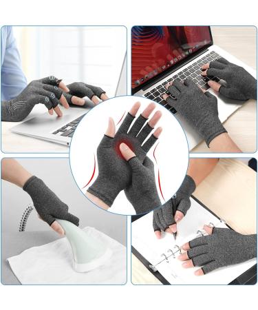 ACWOO Arthritis Compression Gloves for Pain Relief - Unisex Fingerless Design in Grey (M) - Buy Online on GoSupps.com