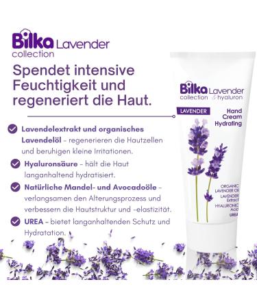  Bilka Collection Lavender & Hyaluronic Acid Hand Cream Moisturizing with Lavender Oil Hyaluronic Acid Urea Almond & Avocado Oil for Soft & Youthful Hands 100 - Buy Online on GoSupps.com