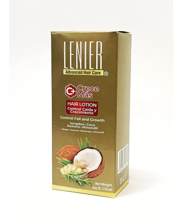 Lenier Crece Mas Hair Lotion 4 oz - Control Fall and Promote Growth with Ginger, Coconut, Rosemary & Minoxidil - Buy Online on GoSupps.com