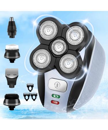 Head Shaver for Bald Men,Electric Razor for Mens Shaver Cordless,5 in 1 Waterproof Wet Dry Mens 5 Heads Electric Razor for Head Face Shaving,USB Facial Man Rotary Shaver Face Hair Rechargeable