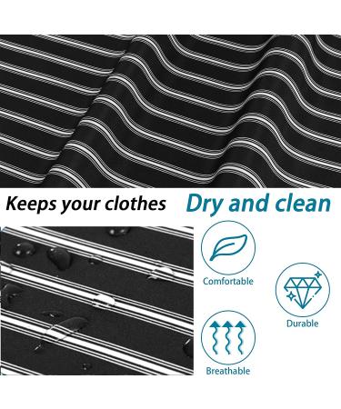 Barber Cape & Neck Duster Set - Waterproof Polyester Hair Cutting Cape with Adjustable Elastic Neckline - Black & White Stripes - Buy Online on GoSupps.com